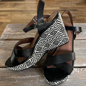 Mudd Platform Heels with Aztec Print Heel